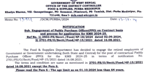 WB Food Department Job Recruitment 2024