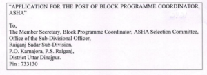 WB Asha Job Recruitment 2024