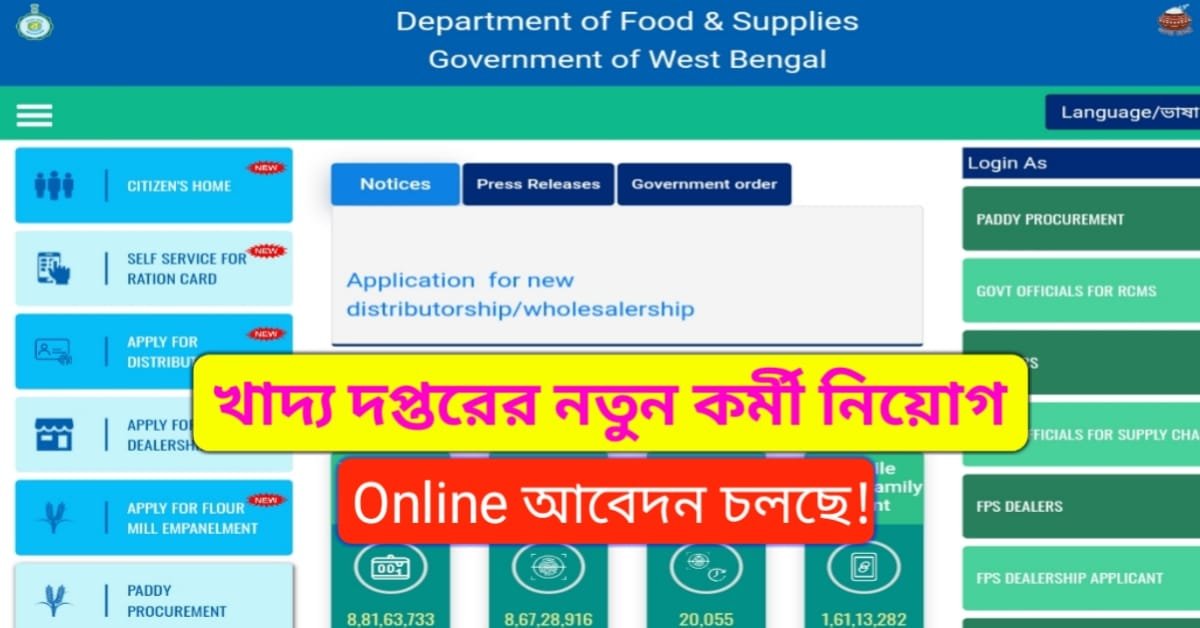 WB Food Department Job Recruitment 2024
