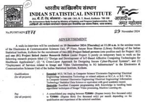 ISI Kolkata Job Recruitment 2024
